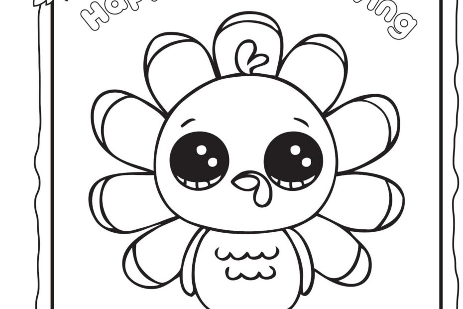 Thanksgiving Turkey Draw So Cute Coloring Page Printable