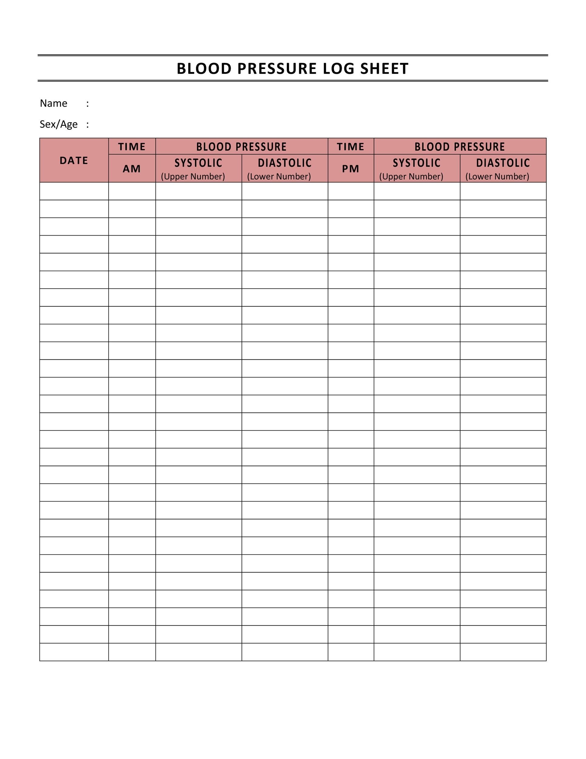 The Best Free Printable Blood Pressure Log Sheets Graham Website