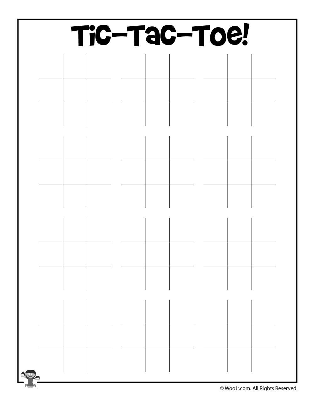 Tic Tac Toe Printable Sheets