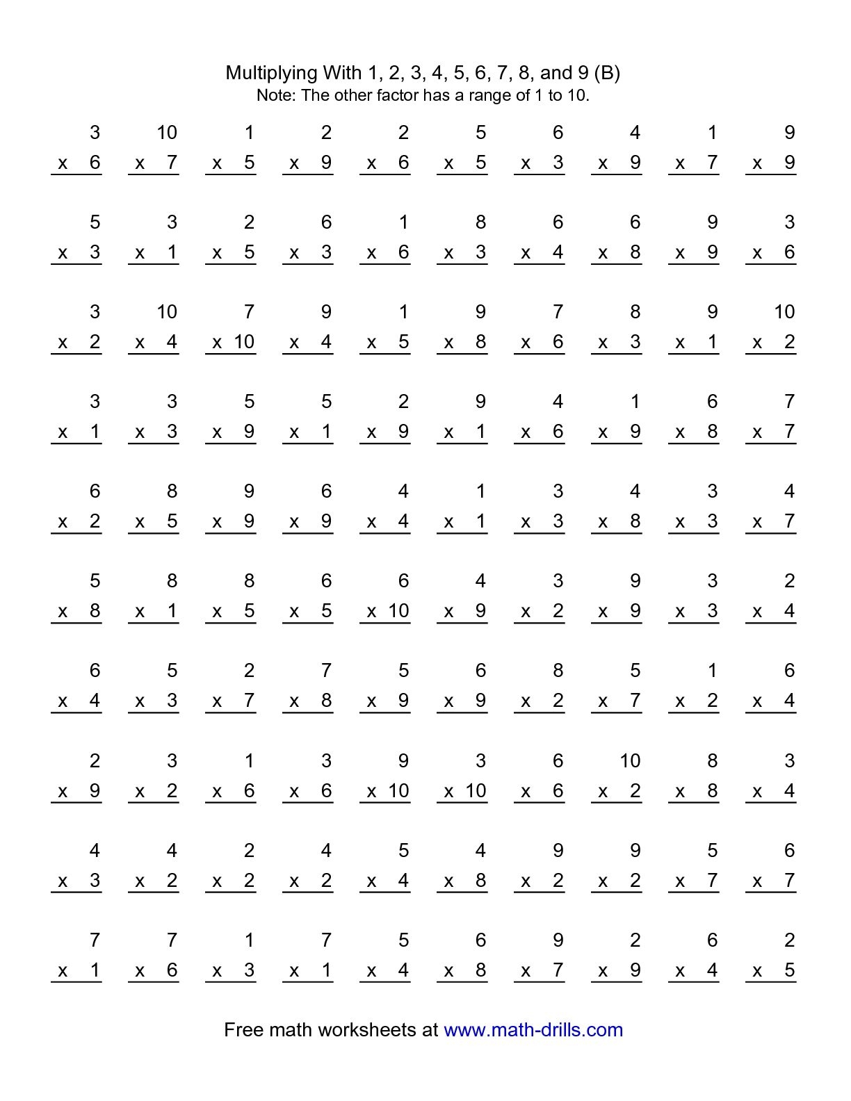 Times Table Practice Sheets Printable Free