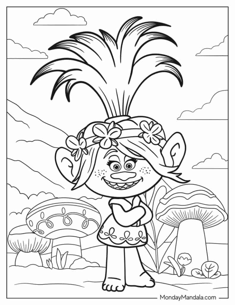 Trolls Band Together Coloring Pages Coloring Nation