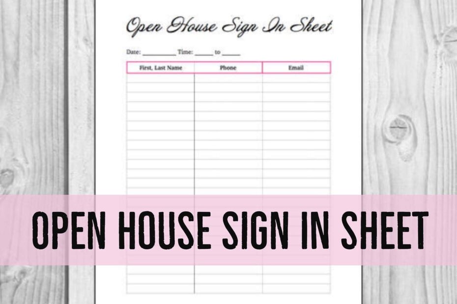 Unique Sign In Sheet For Open Houses xls xlsformat xlstemplates