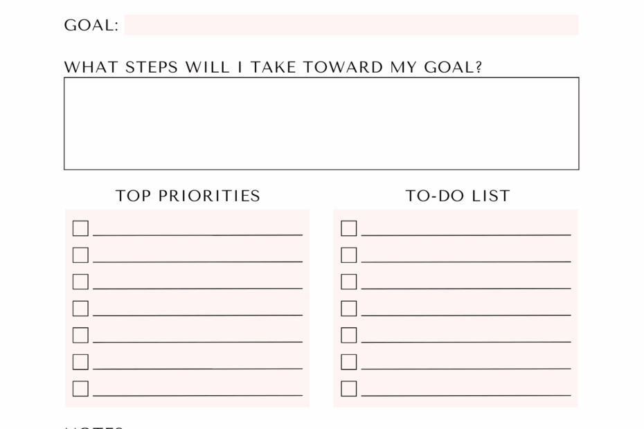 Useful Free Printable Goal Setting Worksheets Aesthetic Goal