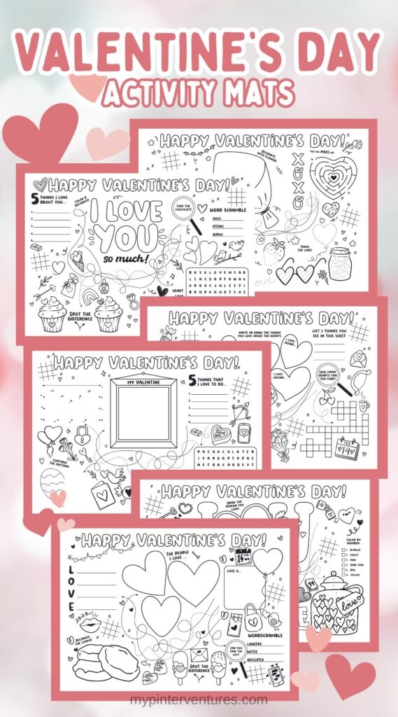 Valentine s Day Activity Mats Printable Pages My Pinterventures