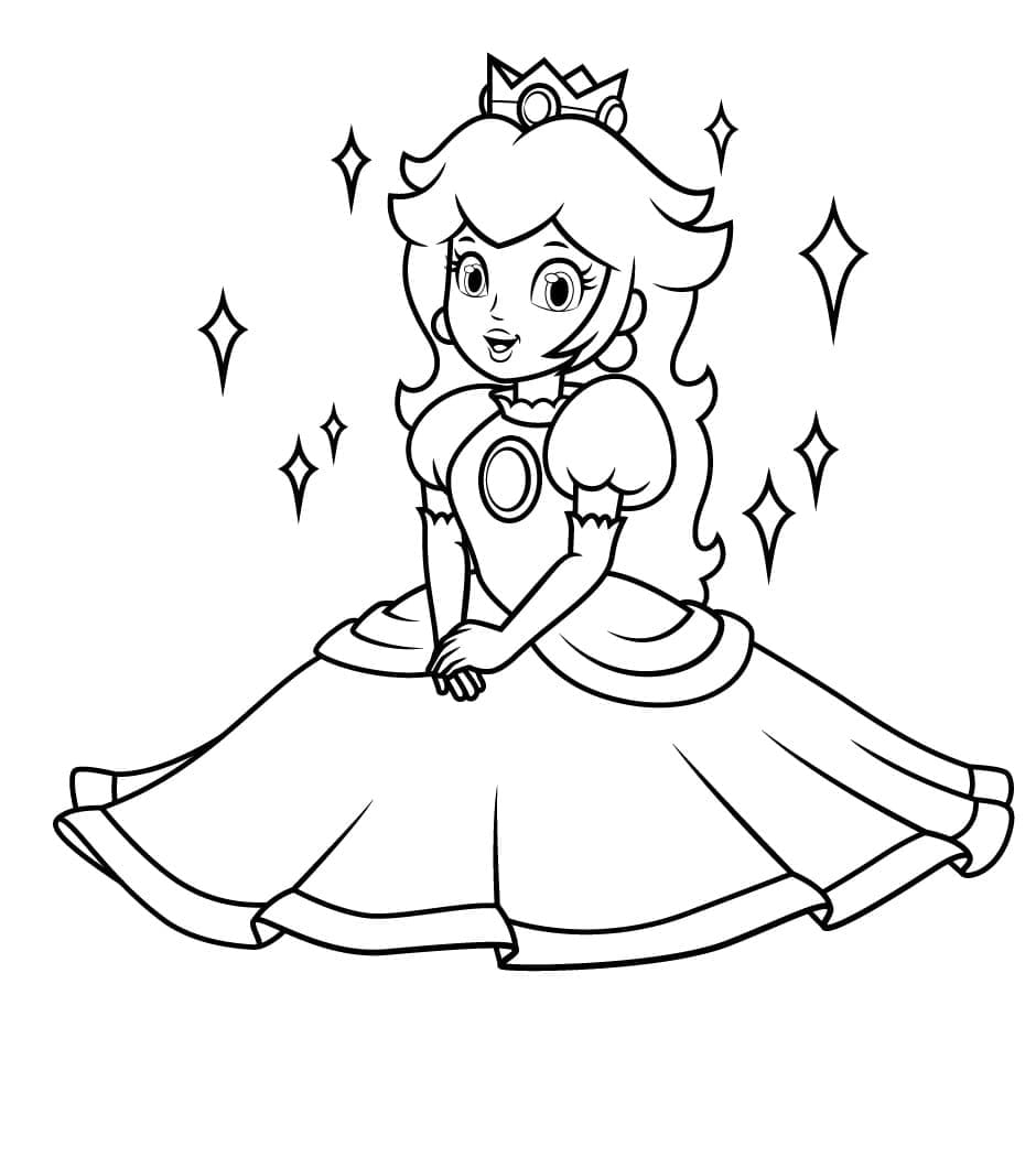 Very Pretty Princess Peach Coloring Page Download Print Or Color 