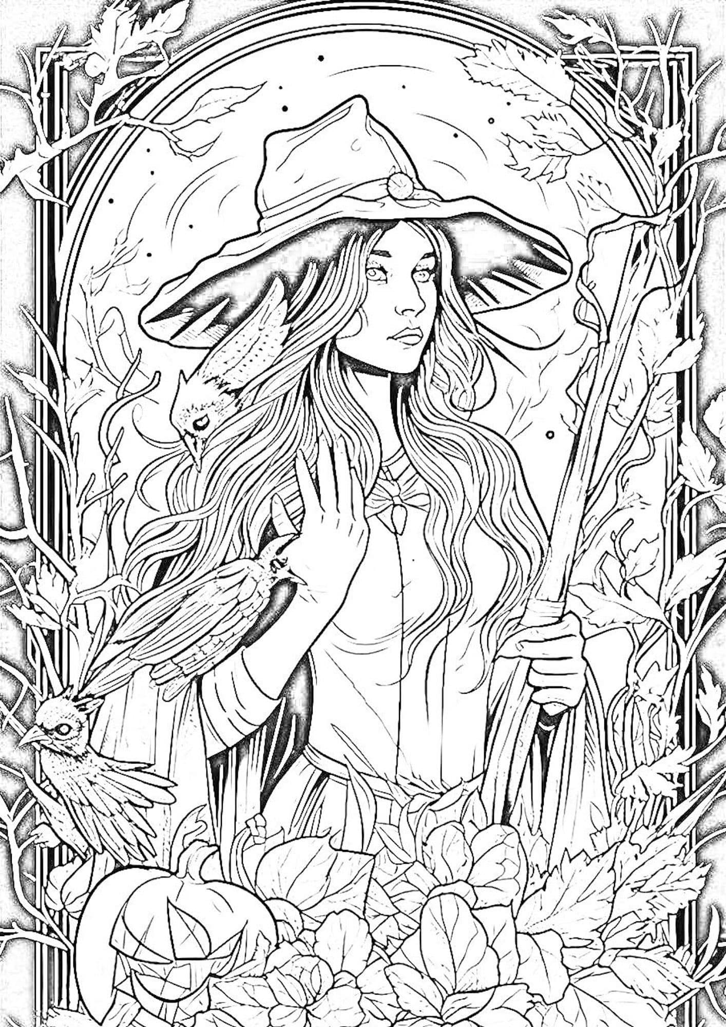 Witch Coloring Pages Detailed Coloring Pages Easy Coloring Pages My 