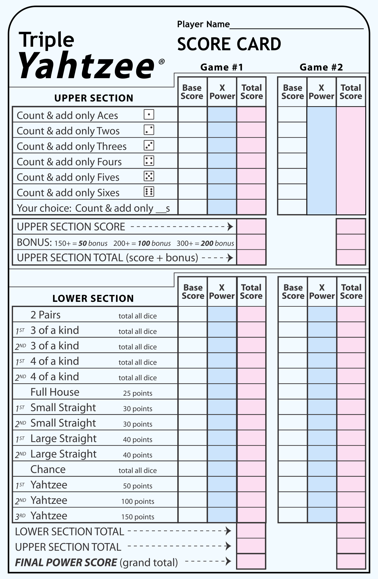 Yahtzee Score Sheets 10 Free PDF Printables Printablee