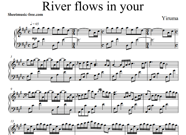 Yiruma River Flows In You Free Sheet Music PDF For Piano The Piano Notes